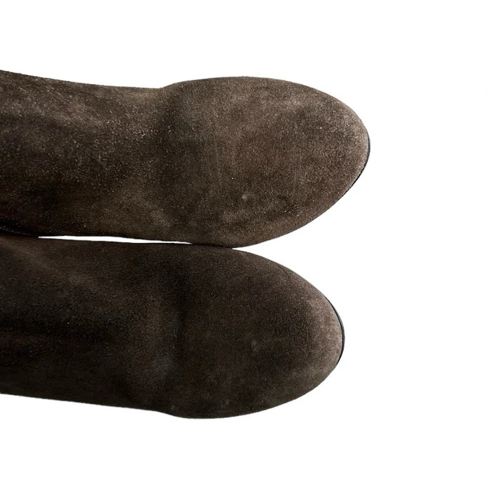 Prada The Original Car Shoe Gray Suede‎ Booties Tassels 39/8-8.5